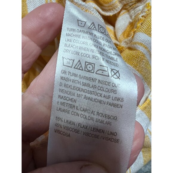 Jason Wu striped linen button front yellow jumpsuit women size medium - Picture 9 of 9